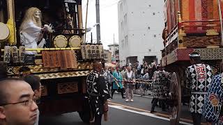 川越まつり　令和元年　山車巡行　元町二丁目　山王の山車　連雀町　道潅の山車と曳っかわせ　2019/10/19 Kawagoe Festival 26