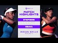 Sloane Stephens vs. Naomi Osaka | 2022 Indian Wells Round 1 | WTA Match Highlights