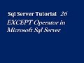 EXCEPT Operator in Sql Server