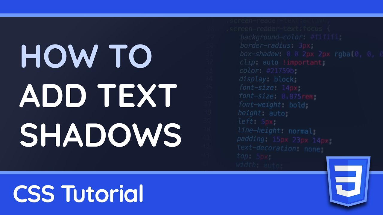 How To Add Shadows To Text With CSS - Web Design Tutorial - YouTube