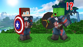 JJ \u0026 Mikey Became Captain America in Minecraft Challenge SUPERHERO (Maizen Mizen Mazien)