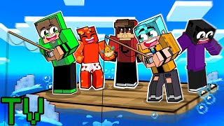 5 AMIGOS EM UM RAFT NO MINECRAFT