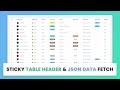 Sticky Table Headers & JSON File Data Fetch In Front-end Using JavaScript