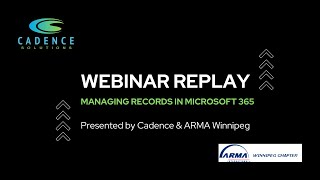 Webinar Replay | Managing Records in Microsoft 365