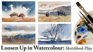 Loosen Up in Watercolour - a Fun Sketchbook Practice | Expressive Landscape Painting Demonstration