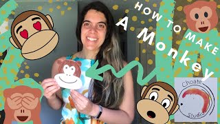 How to Make a Monkey | Art with Ms. Choate | Cut paper monkey #stayhome & create #withme