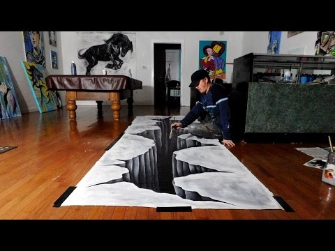 Trick Art on Canvas - Painting a Huge 3D Hole Trick Art on Canvas - Painting a Huge 3D Hole