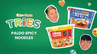 CLiQQkada tries Paldo Bibimmen Spicy Sweet Sour and Paldo King Noodle Spicy Chicken Flavor!