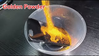 20220607Golden powder，A4uv varnish printer gold powder effect. Glitter. A cheap a4uvv printer.