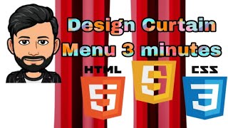 "How to Create a Stunning Curtains Menu with HTML, CSS, and JavaScript | Web Design Tutorial.