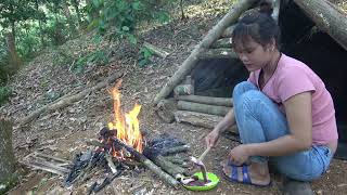 TIMELAPSE 120 Days Survival Alone In The Forest - Solo Bushcraft Camping - BUILD LOG CABIN