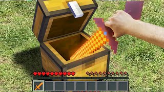 Minecraft in Real Life POV ~ FIRE GOD SWORD in Realistic Graphics