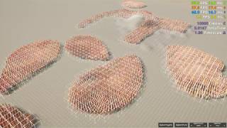 Crowd simulation in Unity DOTS. Density & Instance colors