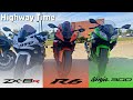 KAWASAKI ZX-6R | YAMAHA R6 | NINJA 300 *highway motovlog*