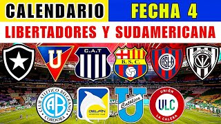 Calendario Fecha 4 Copa Libertadores 2024 y Sudamericana 2024