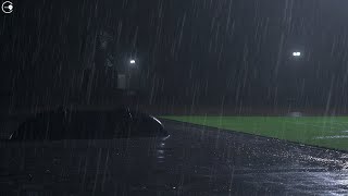 Sleep instantly, relieve stress and reduce anxiety with heavy rain falling in the park at night