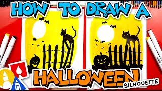 How To Draw A Spooky Halloween Night - Silhouette
