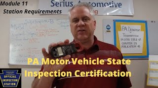 What are station requirements! PA Motor Vehicle State Inspection Re-Certification Training.