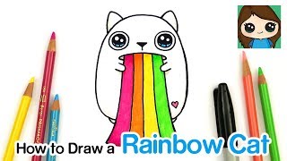 How to Draw a Rainbow Ralphing Cat | Exploding Kittens
