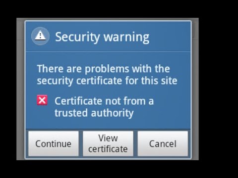 how to fix certificate not from a trusted authority