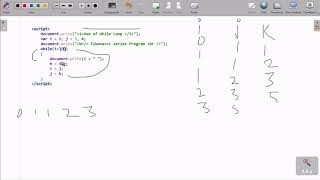 JavaScript Fibonacci Series using While Loop