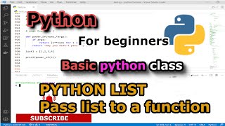 Python Pass list to a function | Python for beginners