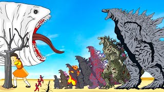 Evolution Of GODZILLA'S ATOMIC BREATH Vs GIANT BLOOP Playing Squid Game 2 Animation | 어몽어스 오징어 게임2