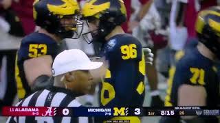 Michigan K Dominic Zvada kicks 45 yard field goal vs. Alabama in Reliaquest Bowl