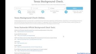 Texas Background Check (Official Criminal and Public Records Search Online).