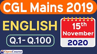 SSC CGL Mains Paper Solution | 15 Nov 2020 CGL Mains English Solution