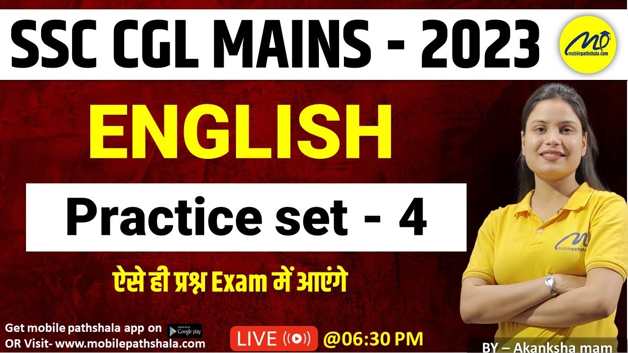 SSC CGL TIER - 2 | ENGLISH | Mock Test Practice Set || BY AKANKSHA MAM ...