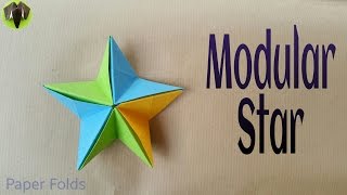 Origami Tutorial to make an easy Paper "Modular Star 🌟 " - Diwali and Christmas decorations 🙏