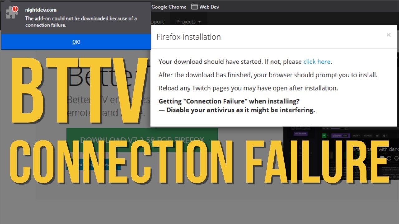 BTTV Connection Failure In Firefox - YouTube