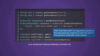 Just-in-Time MicroLesson™: Preventing SQL Injection in Java