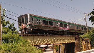 快速あいづ1号（3233M）が喜久田駅付近の橋（藤田川橋）を走行＿2020年8月撮影