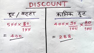 छूट कैसे निकालें || Discount kaise nikale ,successive discount || batta kaise nikalte hain.