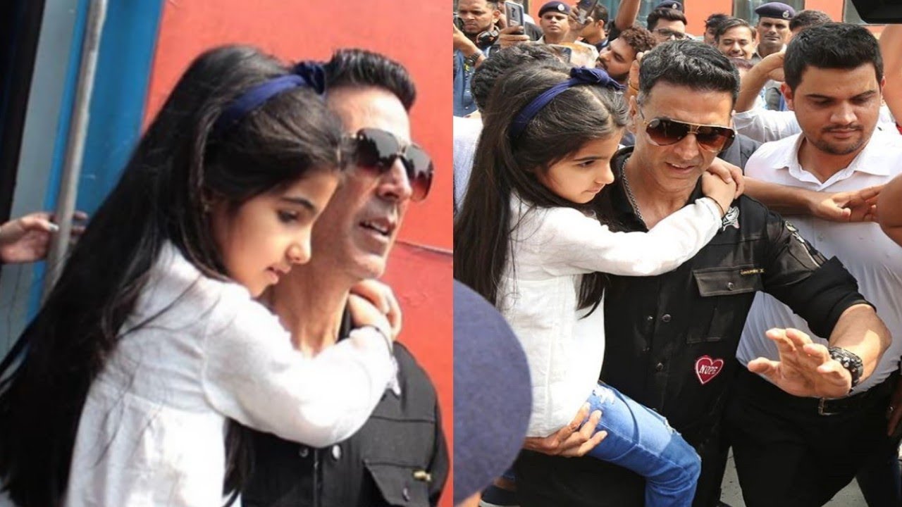 Akshay Kumar With Daughter Nitara Arrive Delhi For Housefull 4 Movie ...