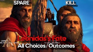Kill vs Spare Leonidas - All Choices/Outcomes - Assassin's Creed Odyssey - The Fate of Atlantis DLC