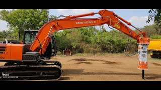 GB140 hydraulic breaker working in Tata Hitachi Zaxis 140 hydraulic excavator