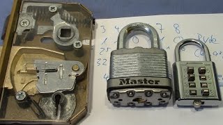 (picking 339) Lock-Mix: Master M1, digital combination padlock, Lever lock made look-through