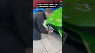 Front licence plate issue solved with our no drill front plate mounts for lamborghini