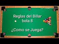 ¿Como se juega Billar? Reglas oficiales de Billar Bola 8 #Billar #Bola8  Reglas del Billar