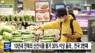 10년새 전북의 신선식품 물가 30% 이상 올라...전국 3번째 | 전주MBC 230328 방송