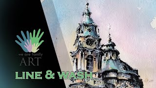 Line and Wash Watercolor Speedpaint Tutorial, Loose Architecture Painting