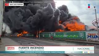 Fuerte incendio consume bodega en San Luis Potosí | Noticias con Crystal Mendivil