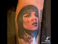 Kat Von D husband Prayers surprises her with a tattoo of her by @mikeyctattoo !