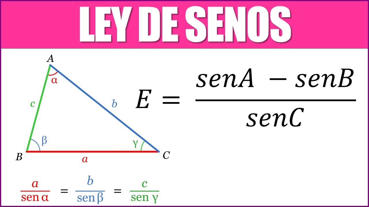 LEY DE SENOS | En Un Triángulo Halla E= ( SenA - SenB) / SenC - YouTube