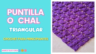 Cómo tejer un chal triangular a crochet: tutorial para principiantes | Puntilla | Pañuelo ganchillo