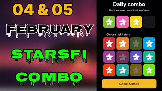 Starsfi daily combo today 04 \u0026 05 February | Starsfi combo | Starsfi Today Combo | #starsfi #combo |