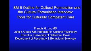 DSM-5 Outline for Cultural Formulation and Cultural Formulation Interview